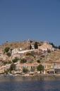 Church above Gialos at the entrance to Symi harbour