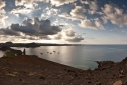 View from the top of Bartolome Island to the anchorage