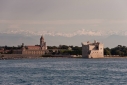 The monastery on Ile Saint-Honorat one of the Iles de Lerins from aboard Big City