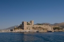 Bodrum Castle, Castle of St Peter from the sea aboard Gulet Sultan A