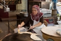 Gozleme, Turkish panckes, being made at The Han Restaurant