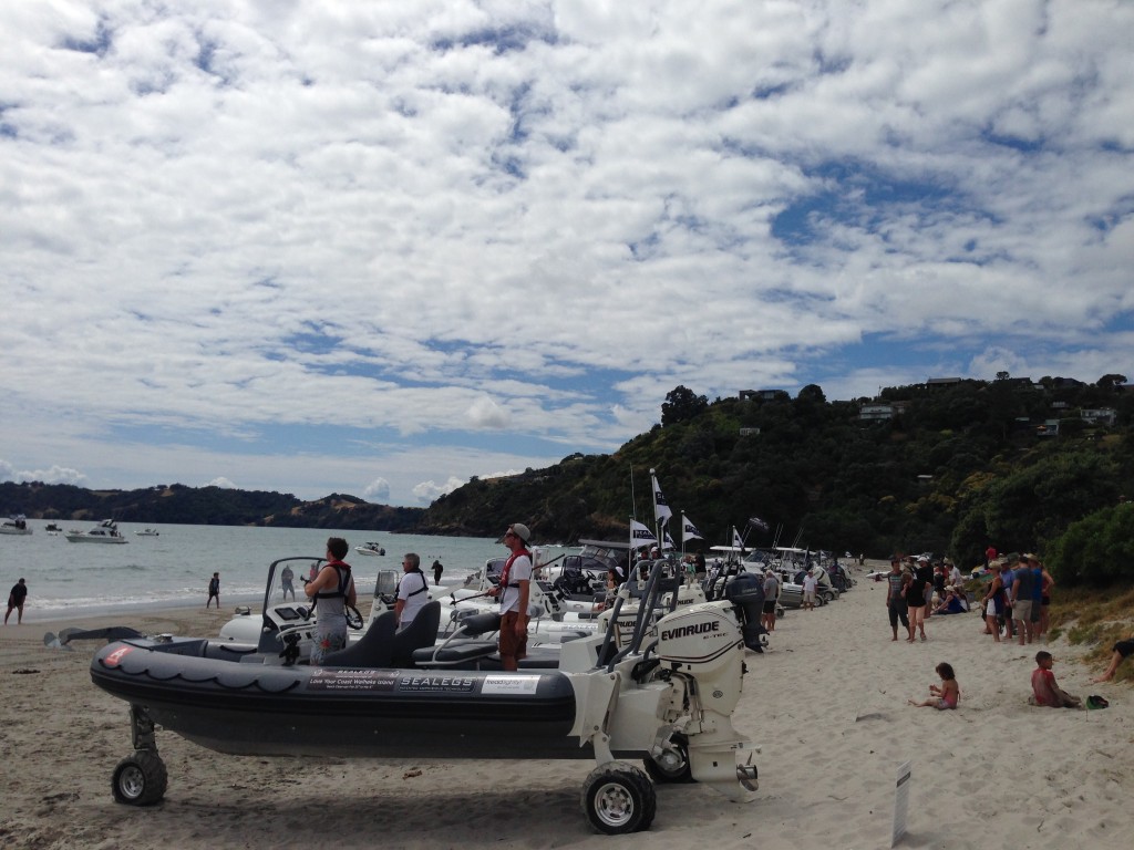 New Zealand’s Waiheke Beach Sees Fast and Ferocious Race on Land and Water.