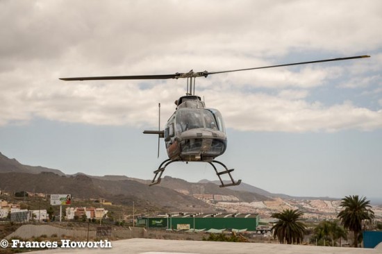 Helidream's Agusta Bell helicopter 206 Jet Ranger at Adeje