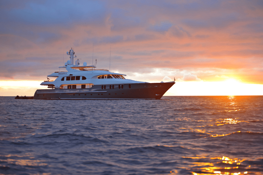 the superyacht Aqua Mare has set off on its inaugural voyage across the Galapagos Islands