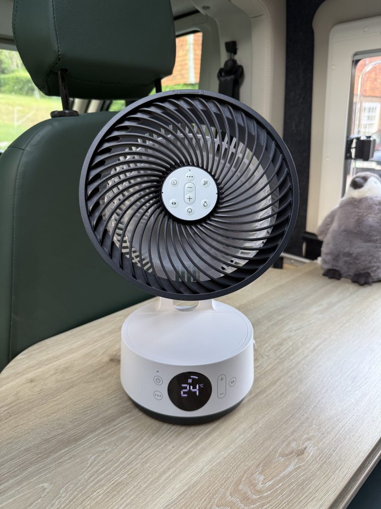 Portable Air Circulator Delivers Quiet Cooling for Campervan Adventures